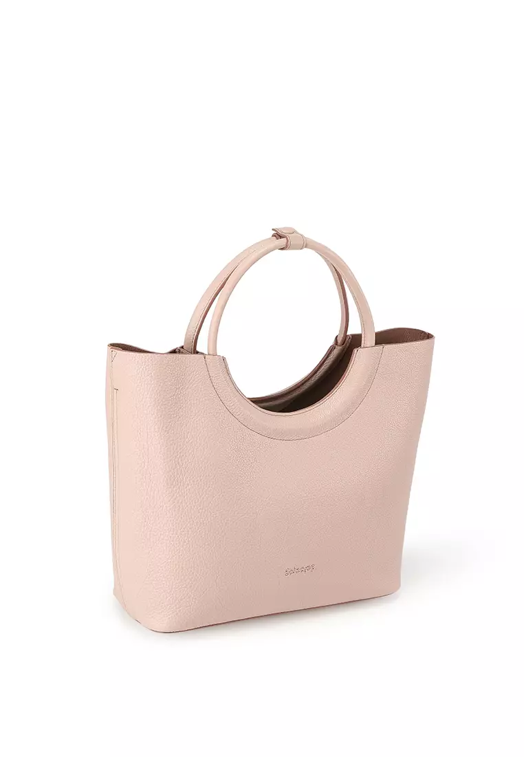 Zara mini tote bag with round handles clearance