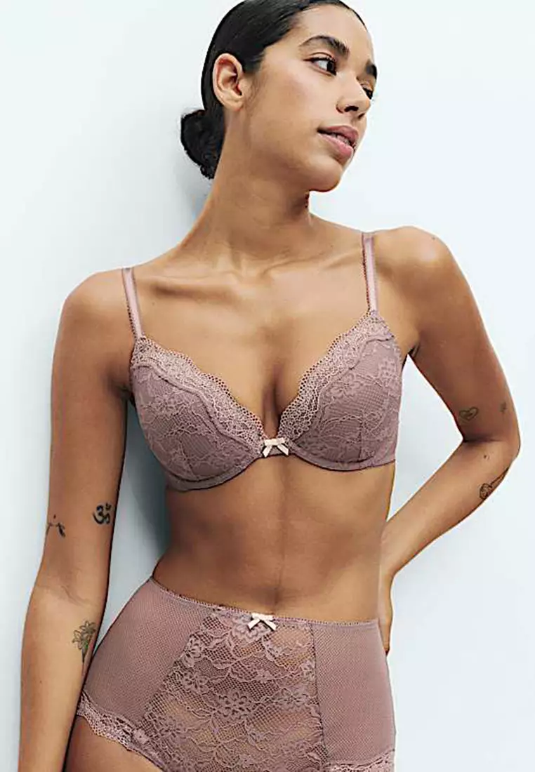 Jasmine Lace Wired Plunge Bra