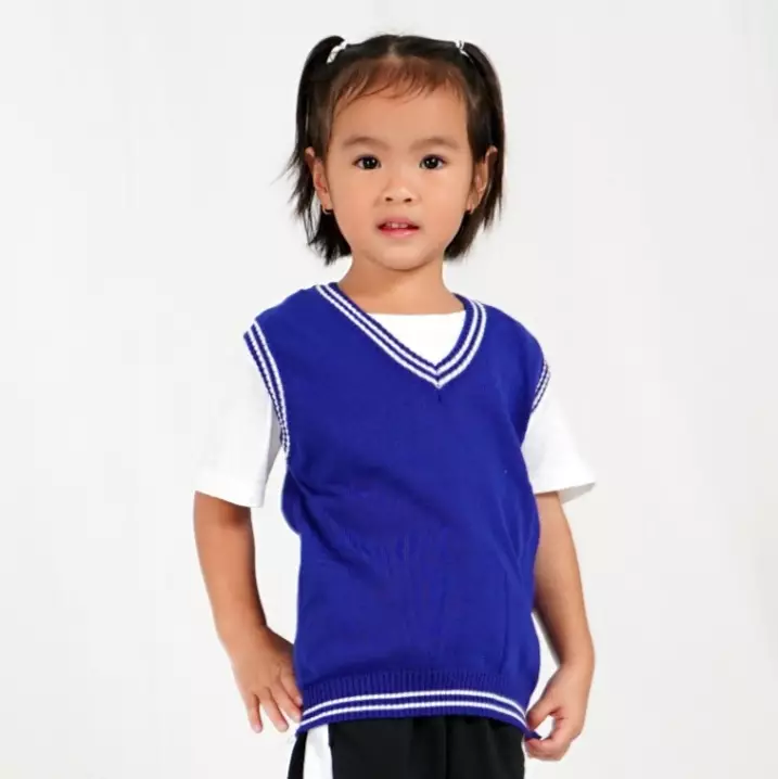CLAY Rompi Rajut Anak Knit Vest Anak Rompi Anak Rompi Seragam Sekolah Anak - BIRU
