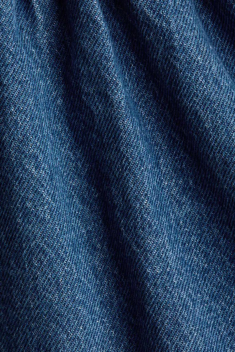 Gathered denim skirt
