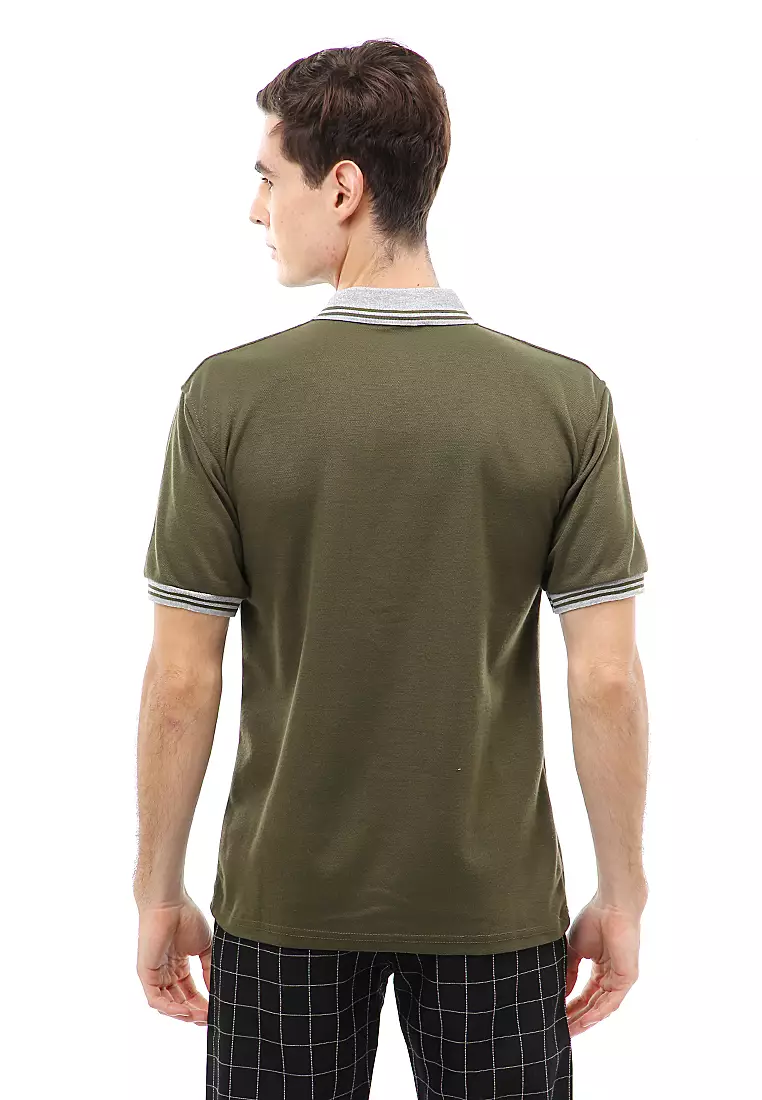 Jack Atasan Formal Kaos Polo Polos Pria Short Sleeve Material Cotton ORIGINAL - Army