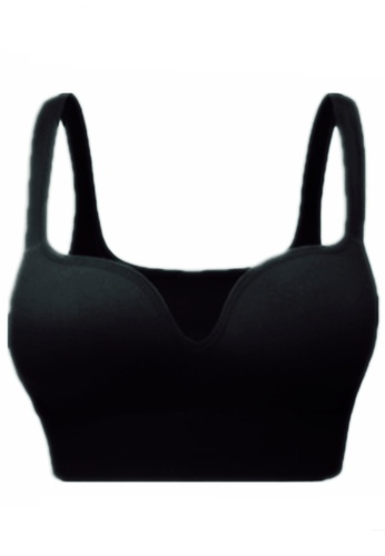 ZITIQUE black Breathable Sports Bra Without Rims-Black BBC83US17F5533GS_1