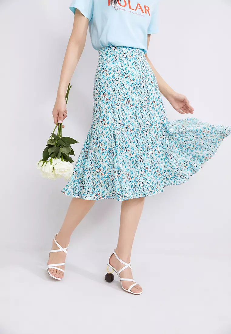 Floral Print Midi Skirt