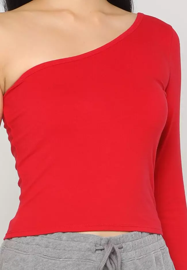 Hollister red off the shoulder top new arrivals