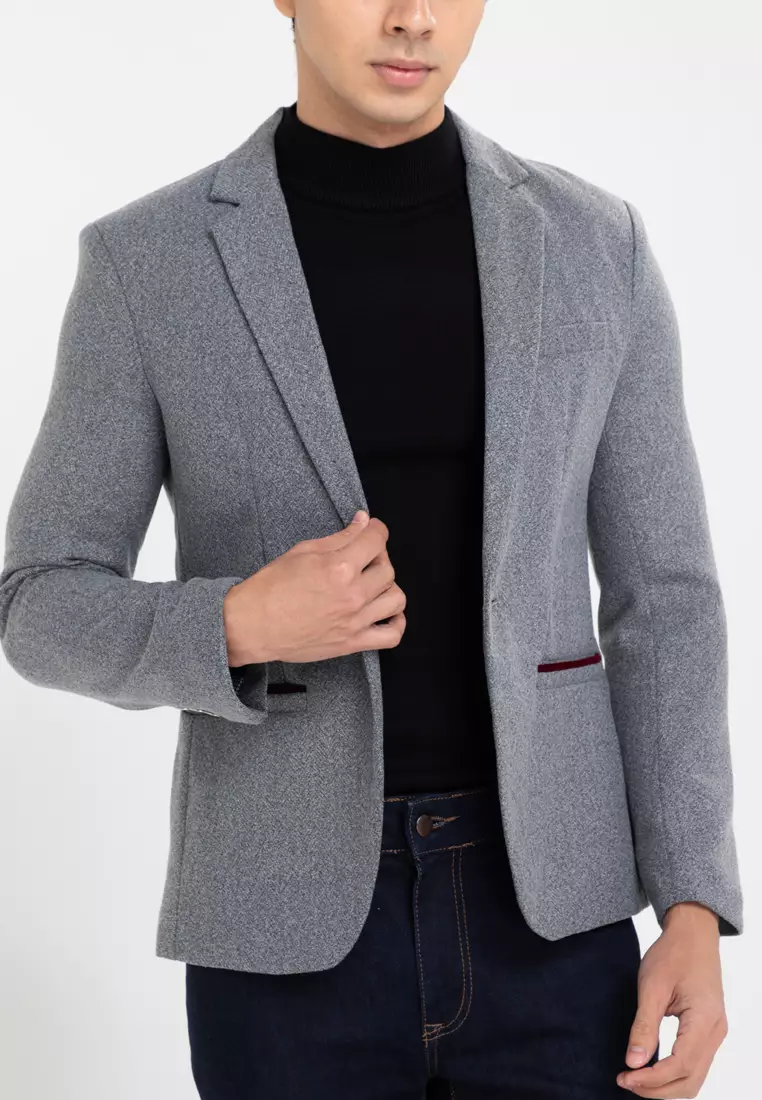 Woolen Textured Blazer
