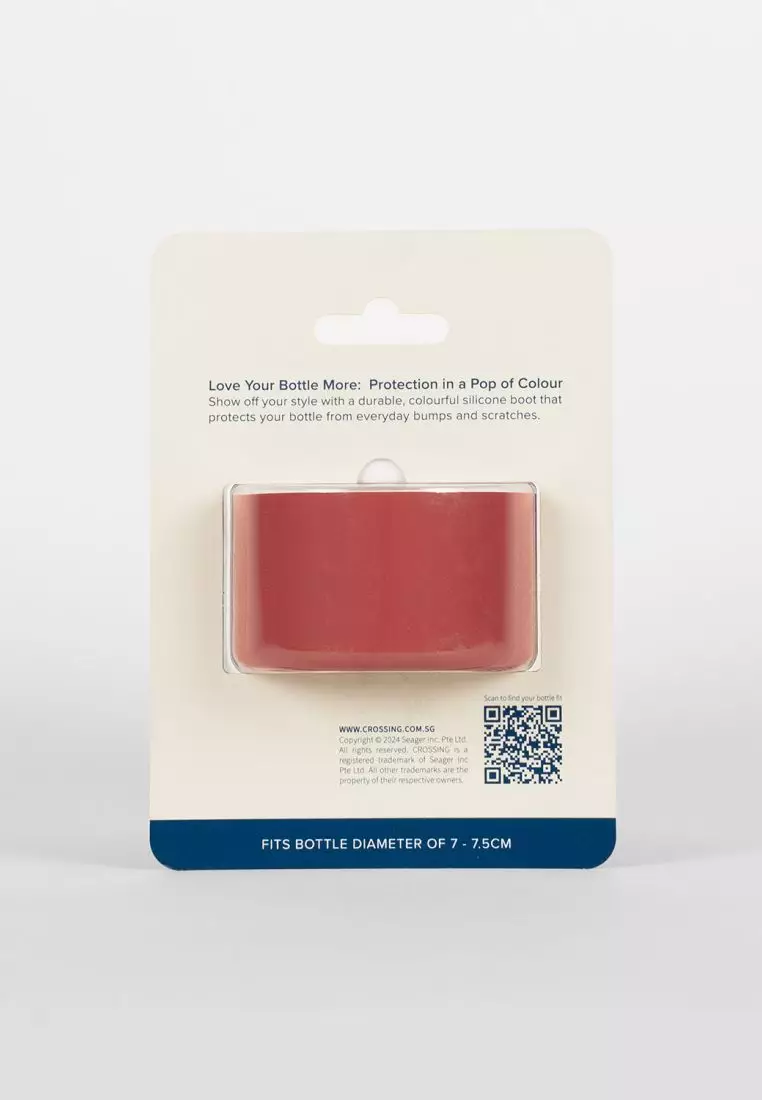 Crossing Silicone Water Bottle Boot - Fits Diameter 7-7.5cm (550ml) Blistered Pack - Red