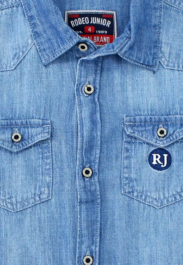 Shirt/ Kemeja Anak Laki/ Rodeo Junior Denim Short Sleeve Shirt