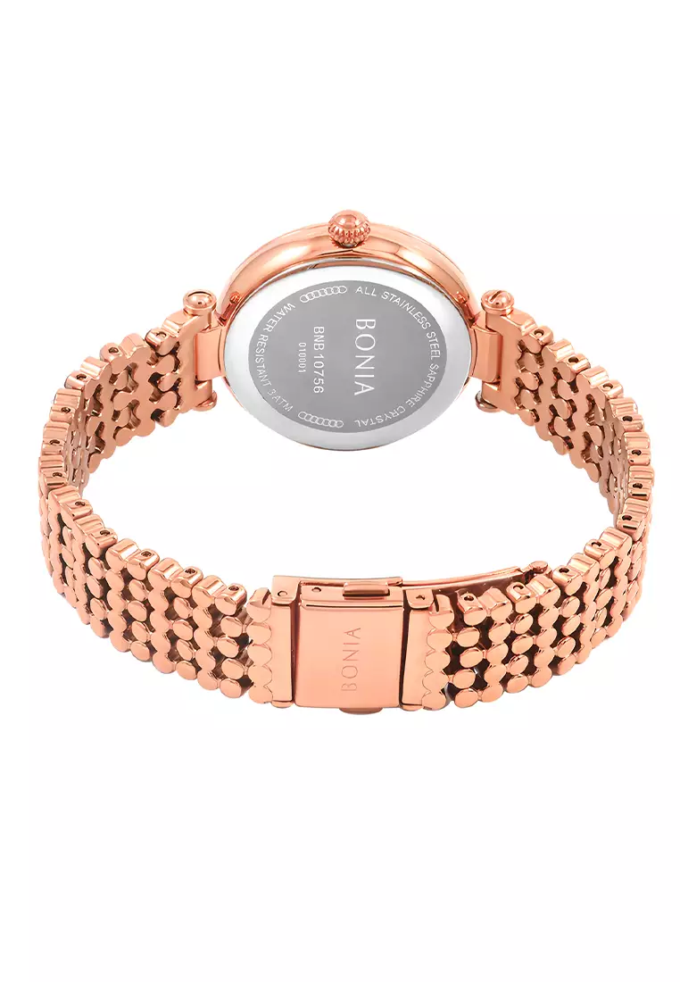 Jam Tangan BONIA Wanita B10756-2567 Purple Dial - Rose Gold - Stainless Steel