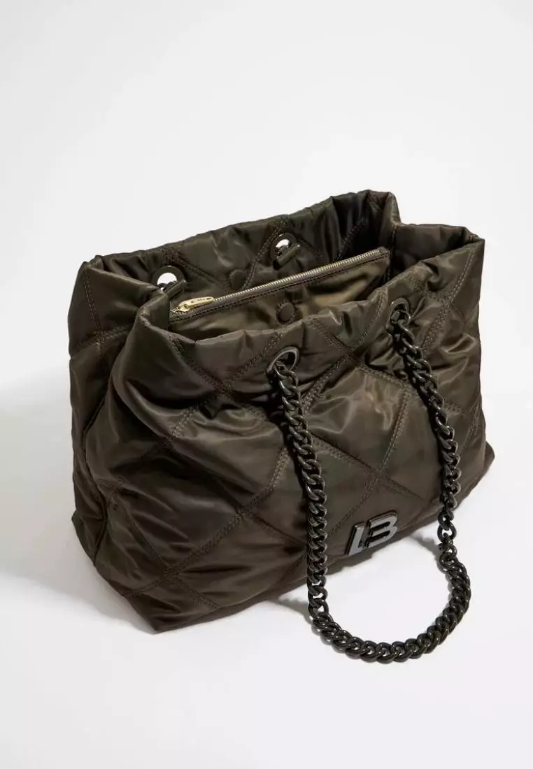 Bimba Y Lola L Green Padded Shopper Bag