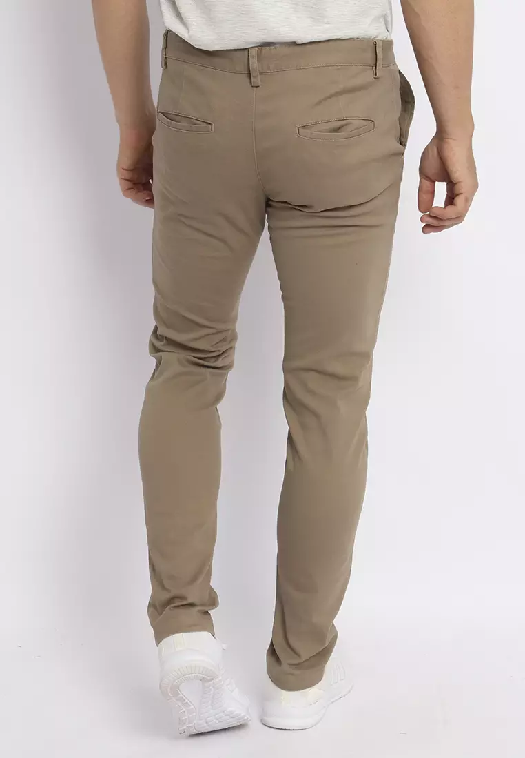 MAGINOT BARVEY OLIVE Celana Chinos Slim Fit Stretch