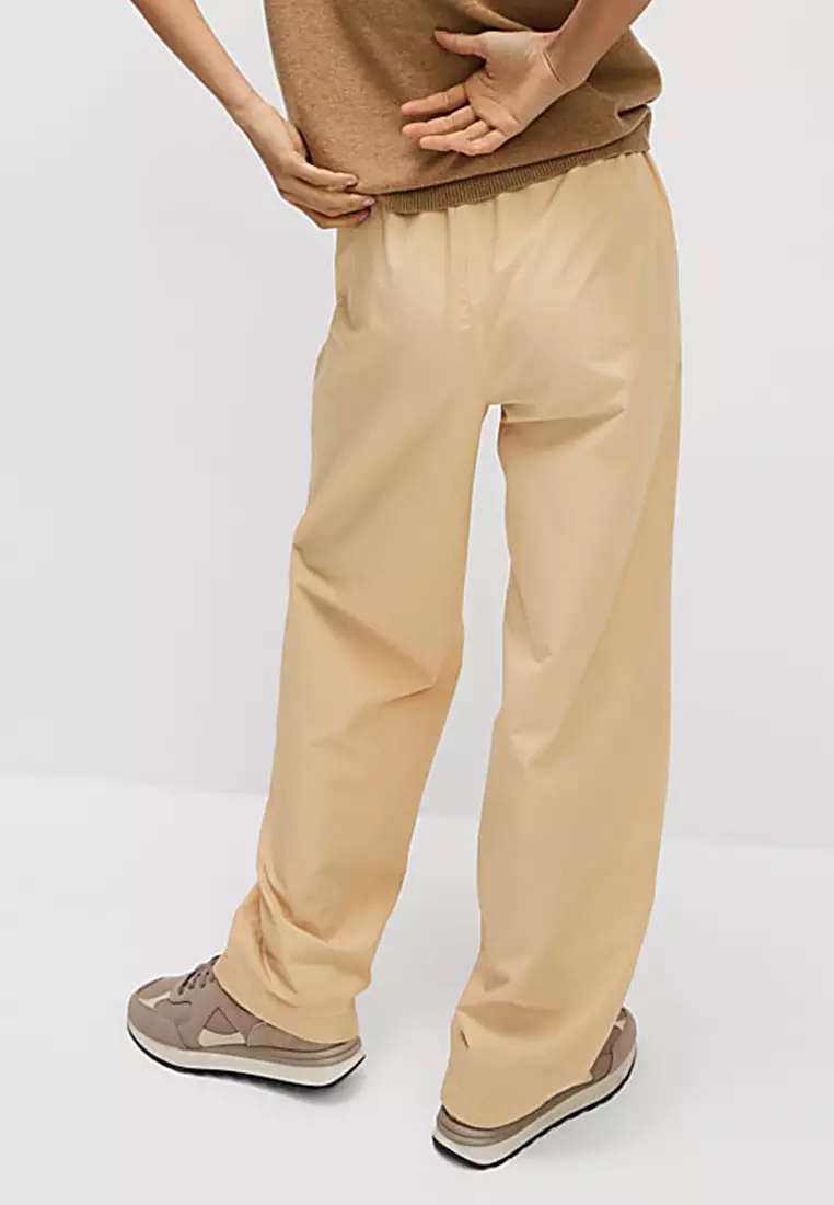 Pure Cotton Poplin Straight Leg Trousers