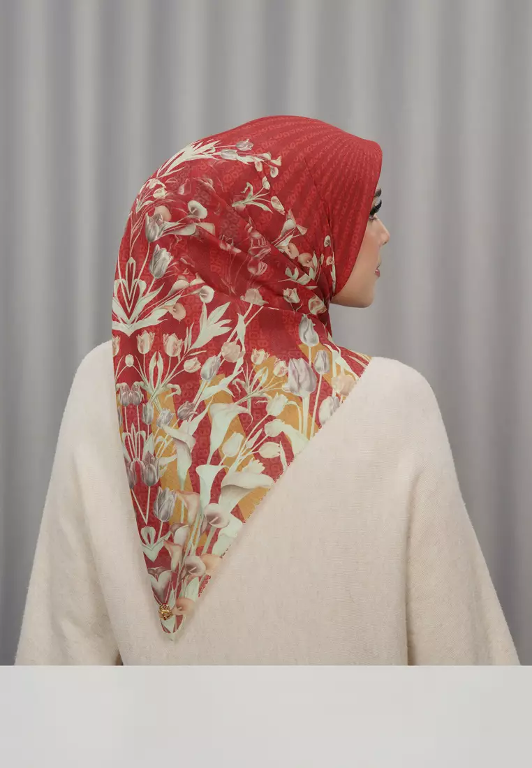 Tulip Voile Square - Cherry