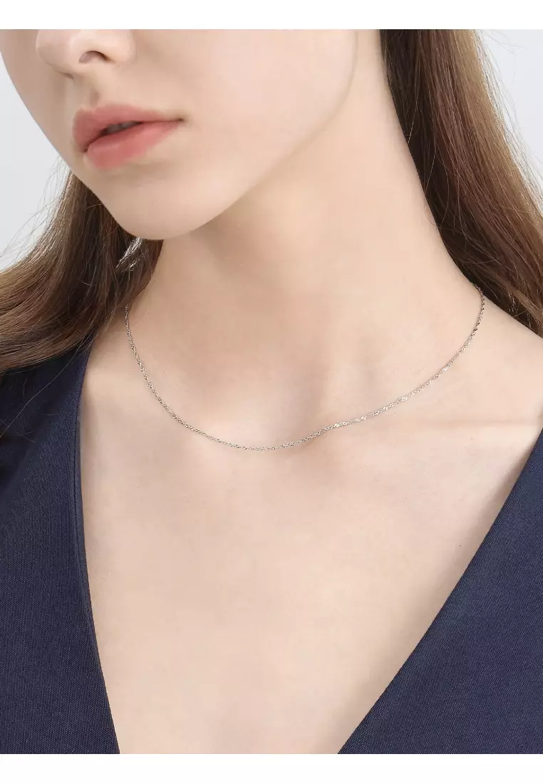 18K White Gold Rope Chain Necklace for Women 03818N