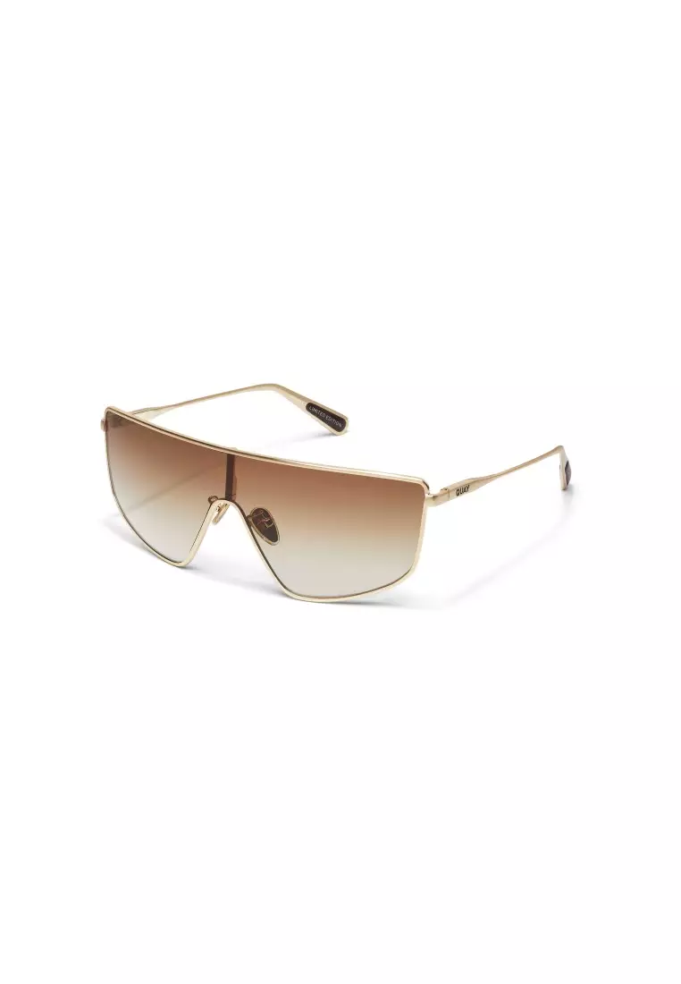 QUAY Entourage Sunglasses - Brushed Gold/Sepia