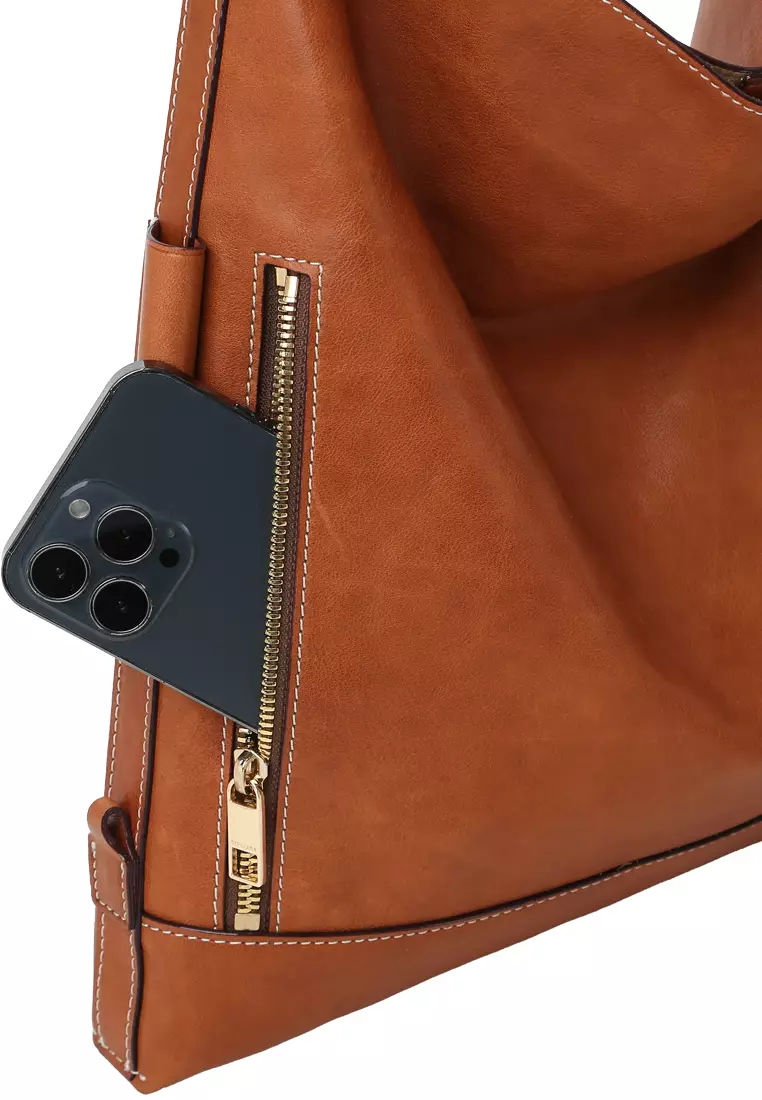 Slouchy Hobo Bag - Caramel