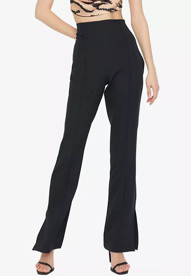 Buy Trendyol High-Waist Wide Leg Pants in Black 2024 Online