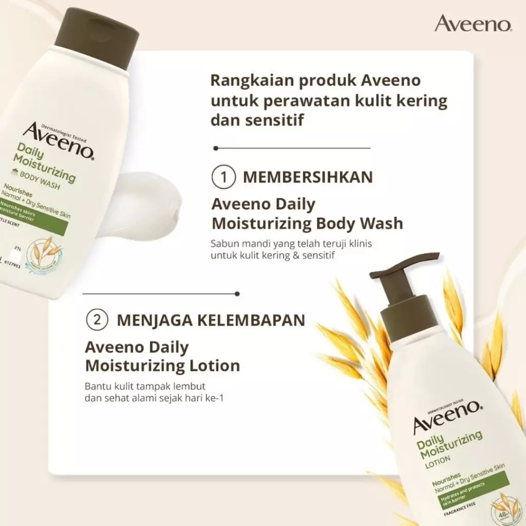 Aveeno® Daily Moisturizing Body Wash 354ml - Sabun Mandi Melembapkan Kulit Kering dan Sensitif BPOM
