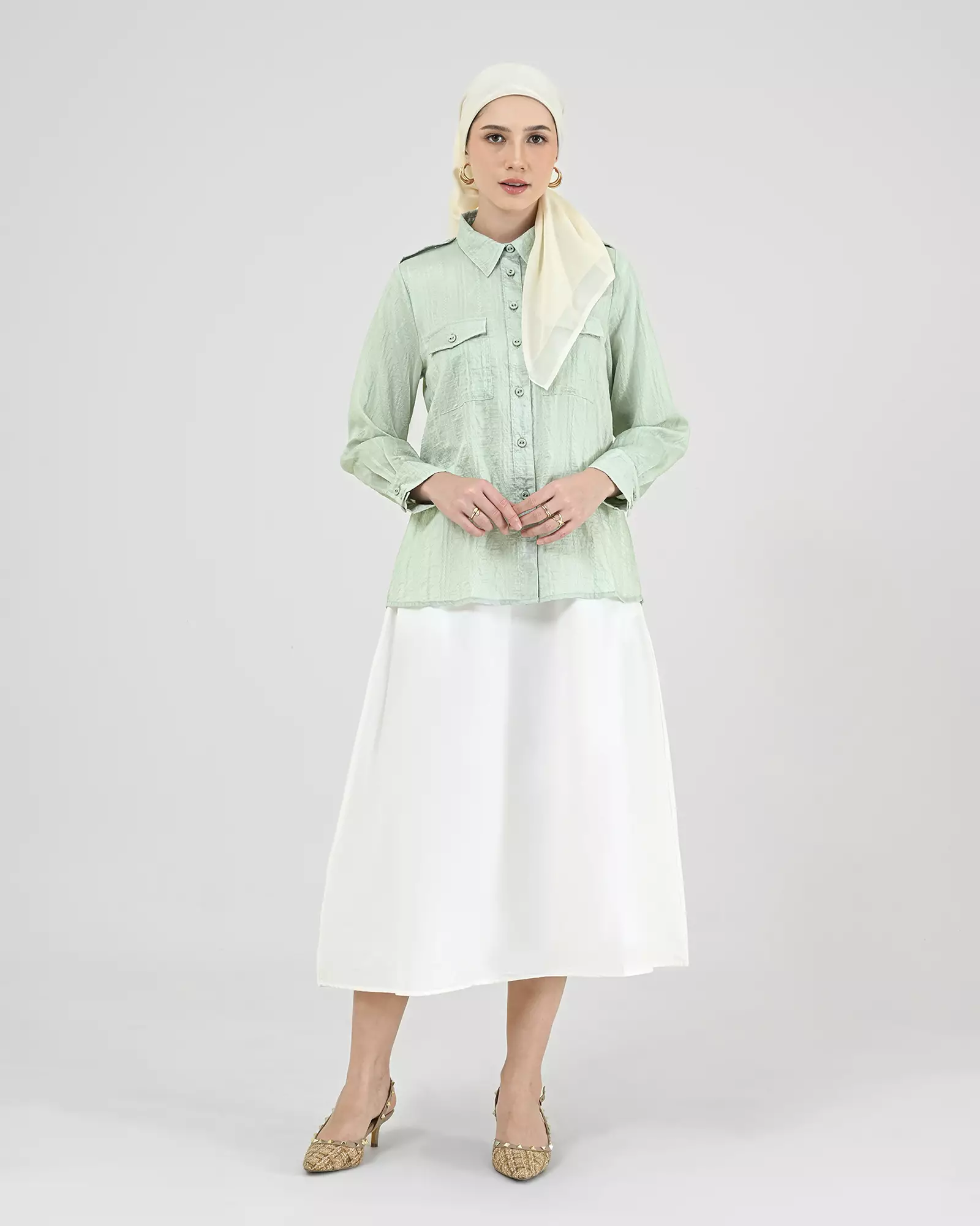 Geulis.id FRILA SHIRT - Sage