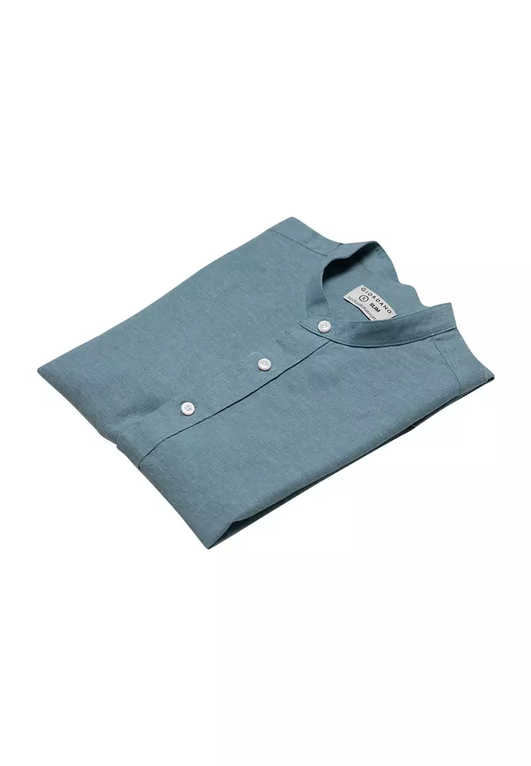Buy Giordano Men's Cotton Linen Chinese Collar Shirt 2024 Online ...