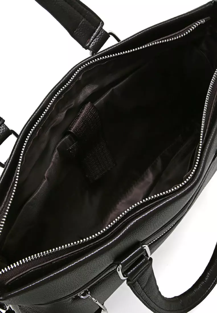 Zevin Tas Selempang Laptop Pria Durabble Zipper Sling Bag Material Kulit Leather ORIGINAL - Brown