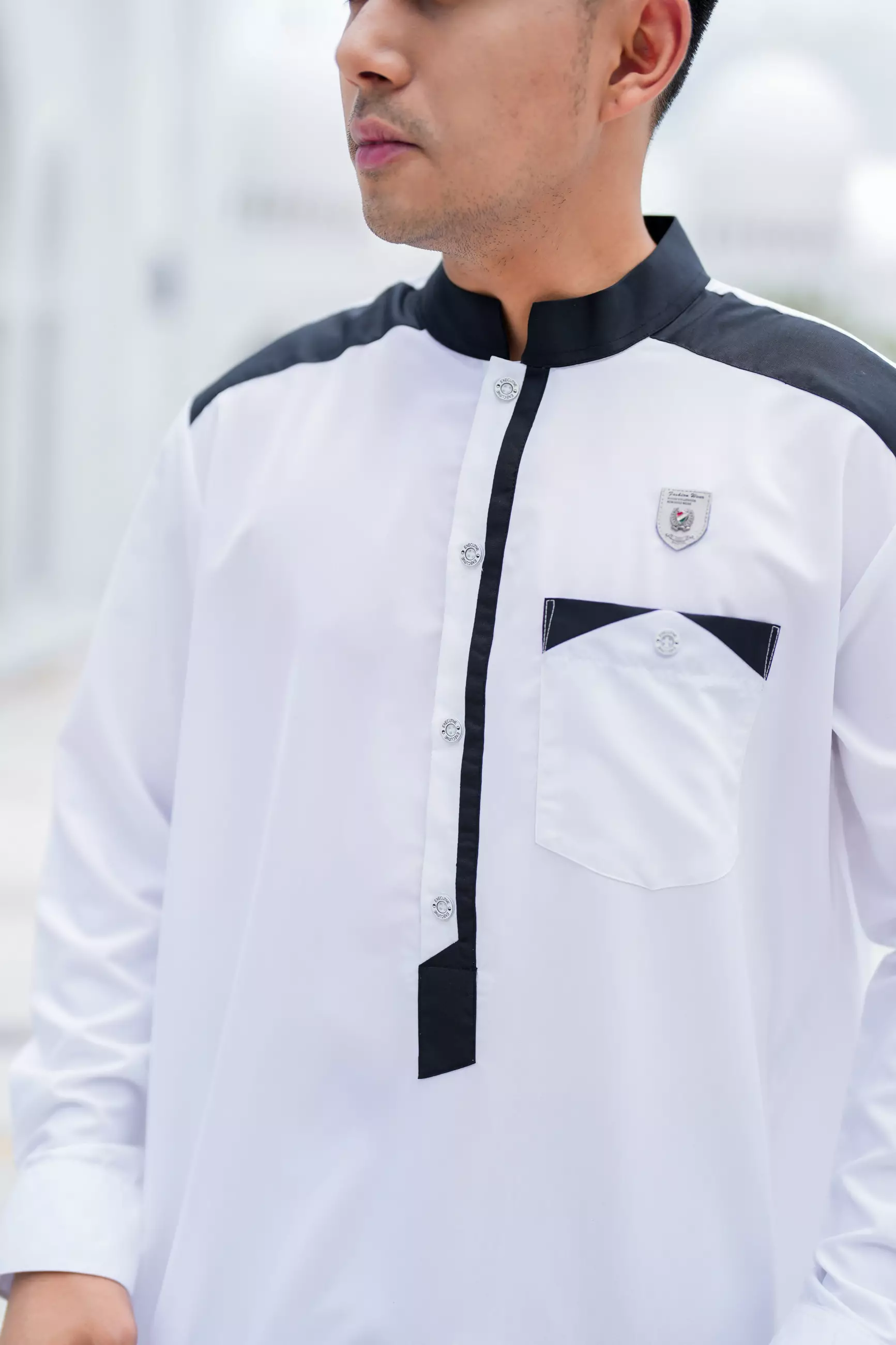 Koko Jubah Gamis Pria  Ashraf White Regular Fit