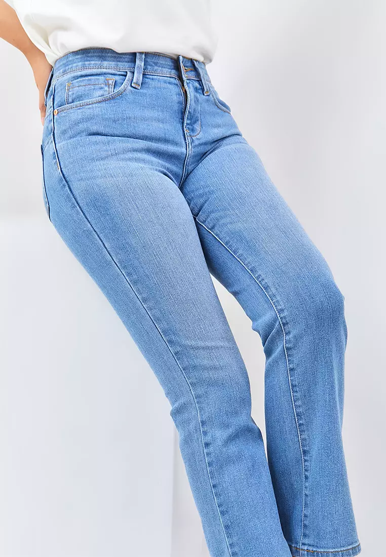 C2 Wenzou Blue Jeans Push Up Bootcut Wanita