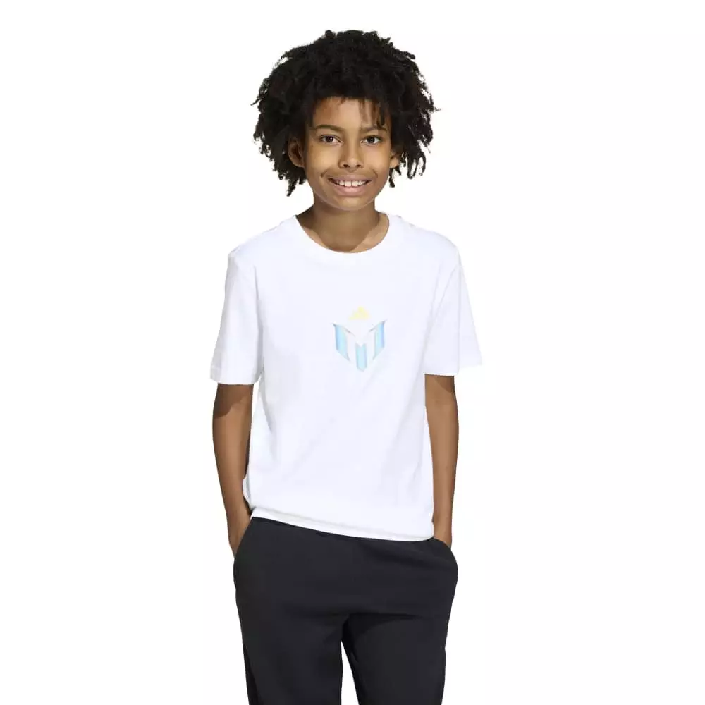 ADIDAS Messi Icon Graphic T-Shirt KB9472 - Kaos Anak (Putih)
