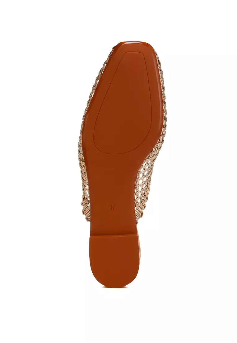 Buy London Rag Metallic Woven Diamante Mules in Rose Gold 2025