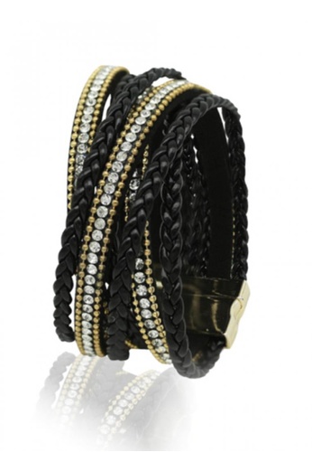 Her Jewellery black Braided Crystal Bracelet (Black) HE210AC01KHASG_1
