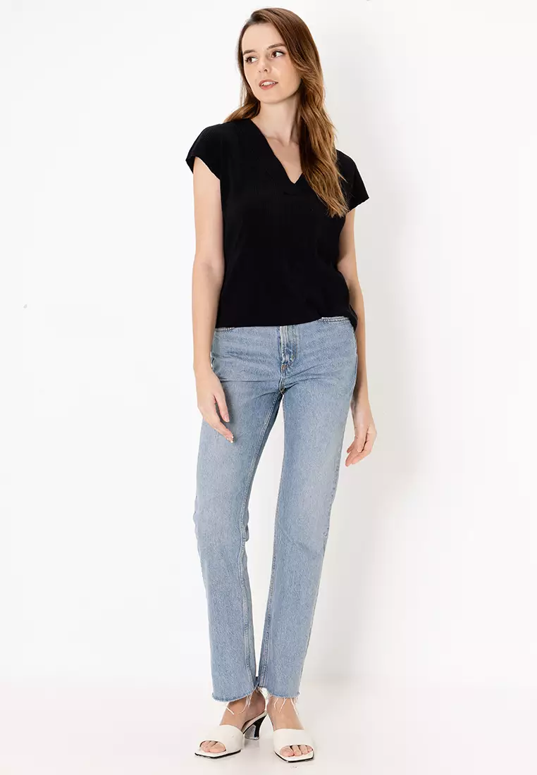 Esmarilla Short Sleeves V-Neck Top