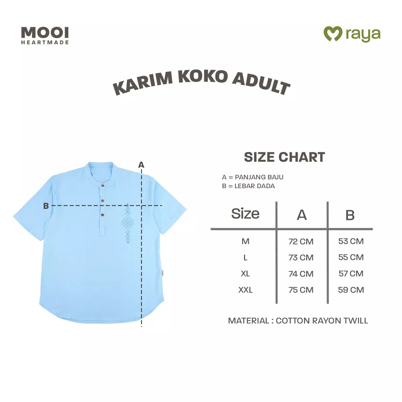 Mooi Atasan Pria Kemeja Pria Raya Collection Karim Koko Basic Series 2026 - Deep Navy