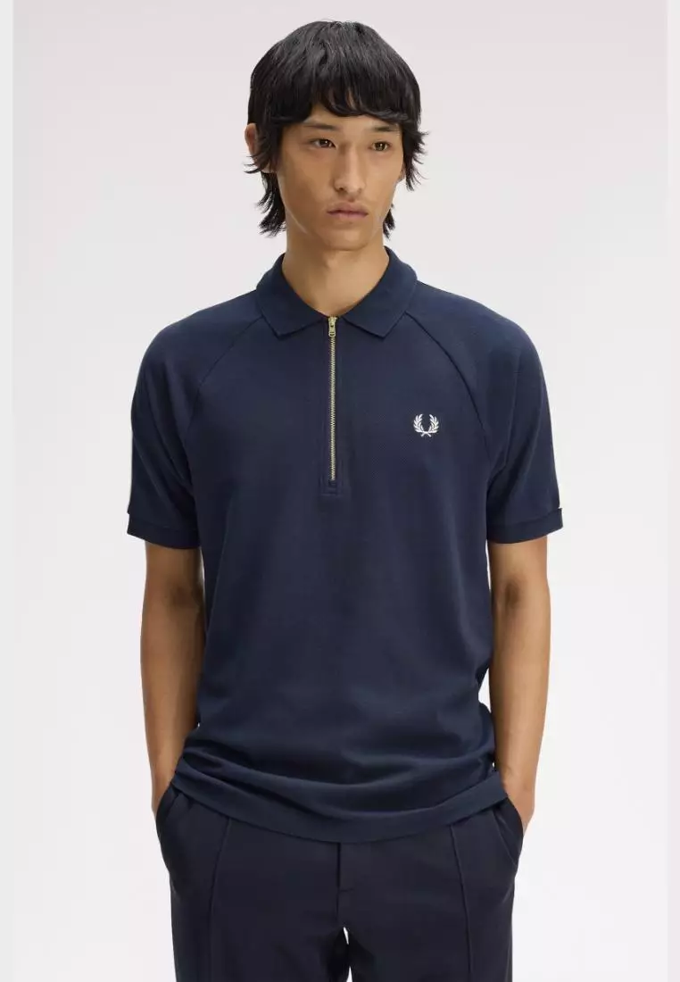 Fred Perry M2450 Cable Taped Polo Shirt (Navy)