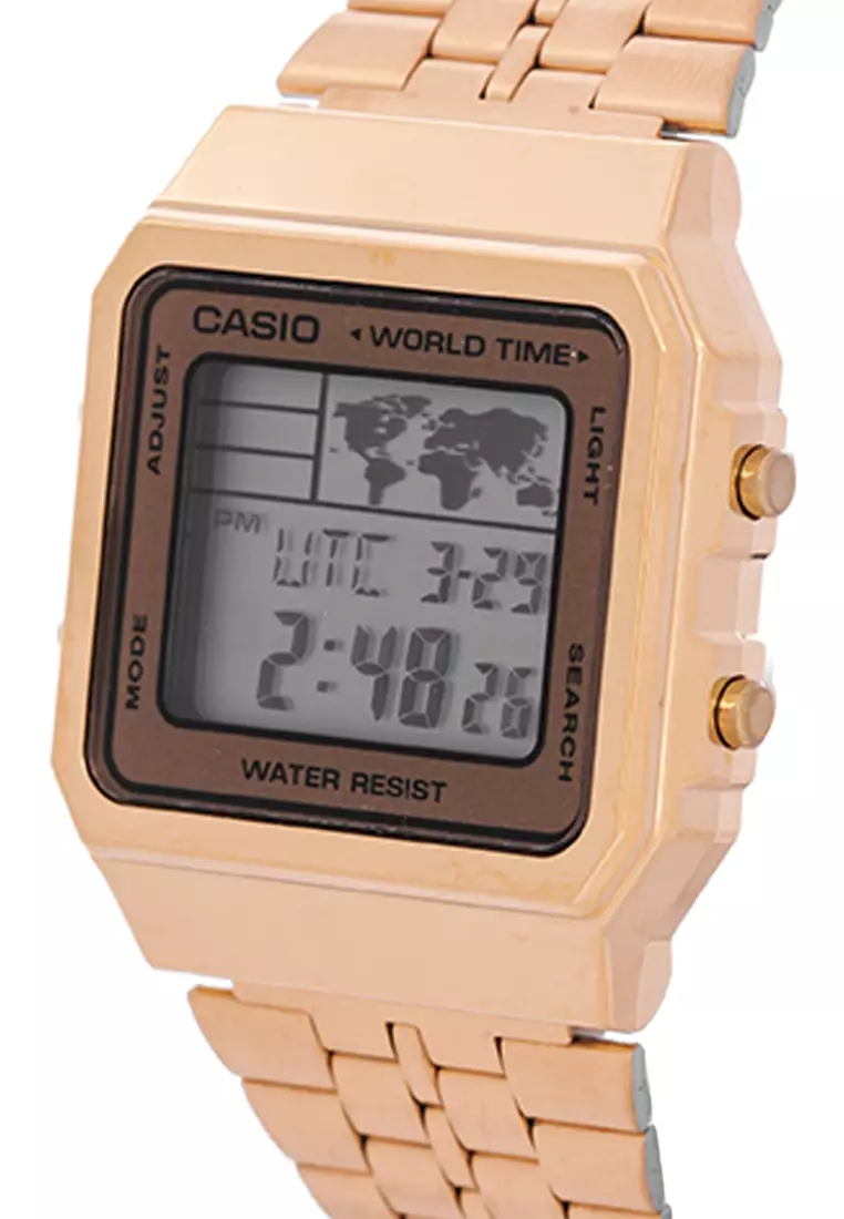 CASIO Men's Digital World TIME A500WGA-9DF Stainless Steel Watch