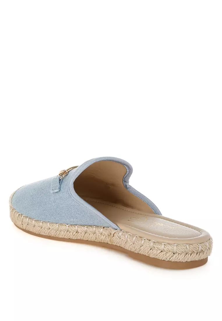 Denim Slip-On Mules in Denim