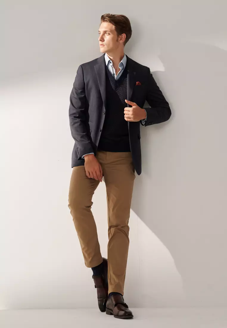 Khaki Slim Fit Stretch Chinos