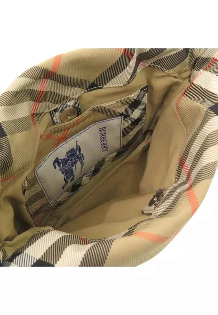 Burberry Pre-Loved Burberry Supernova Check Nylon Drawstring Pouch