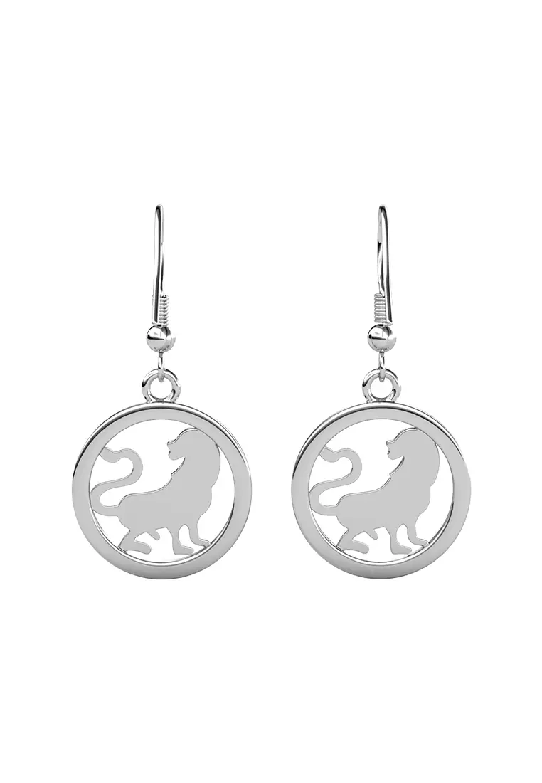 Horoscope Circlet Hook Earring LEO WG  - Anting Crystal Swarovski by Her Jewellery