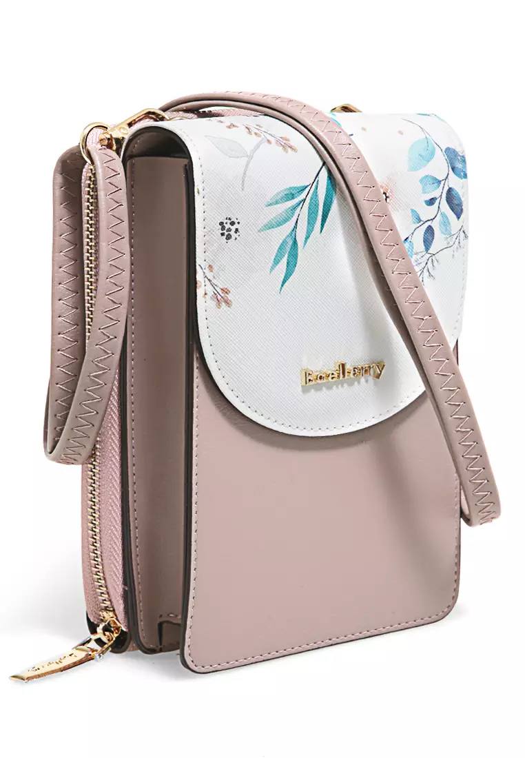 Sling Bag Tas Selempang Wanita Flower Motive Many Pocket Material Leather ORIGINAL