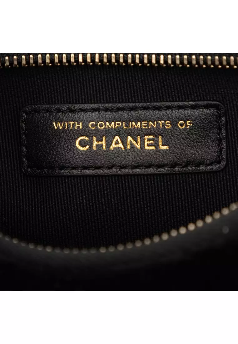Pre-Loved Chanel Cc Quilted Velour Half Moon Chain Crossbody
