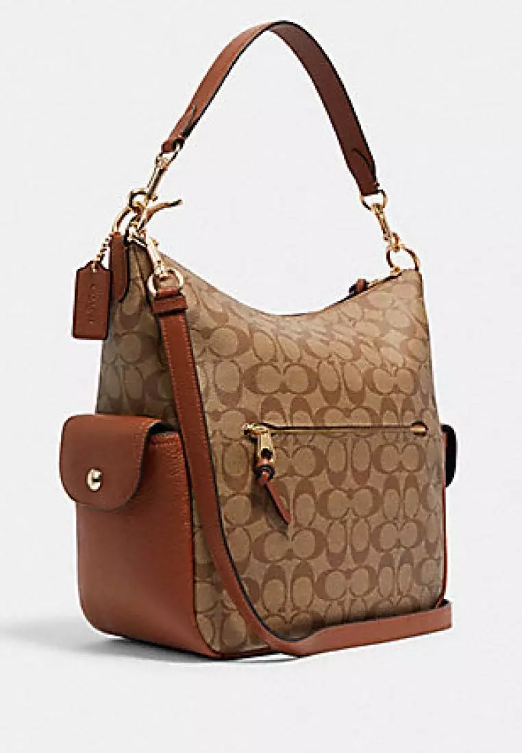 Jual Coach Coach Pennie Shoulder Bag In Signature Canvas Light Khaki Chalk Original 2024