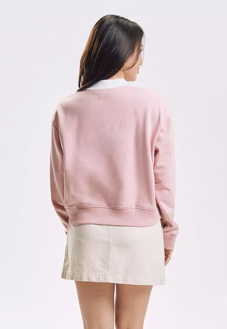 Relaxed Twofer Cropped Pullover
