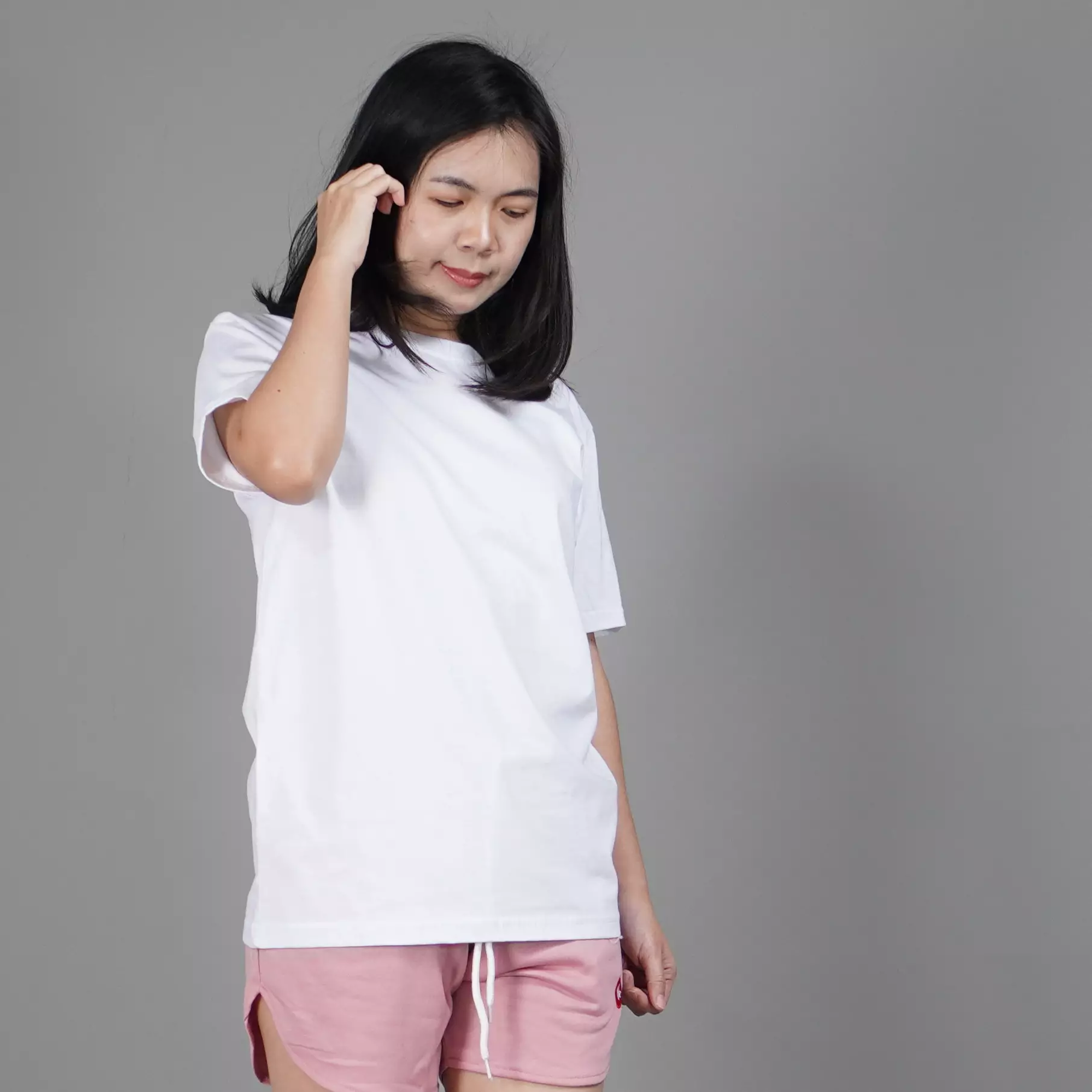 UNILO Size S-BIG Kaos Putih Polos Lengan Pendek Kaos Katun Putih - Putih