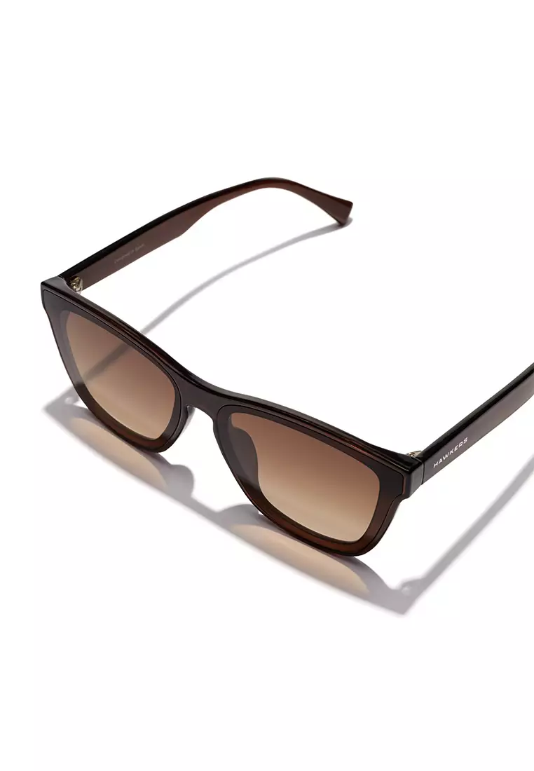 HAWKERS Brown Peanut Butter Downtown Max Sunglasses For Men And Women, Unisex. Official Product Designed In Spain