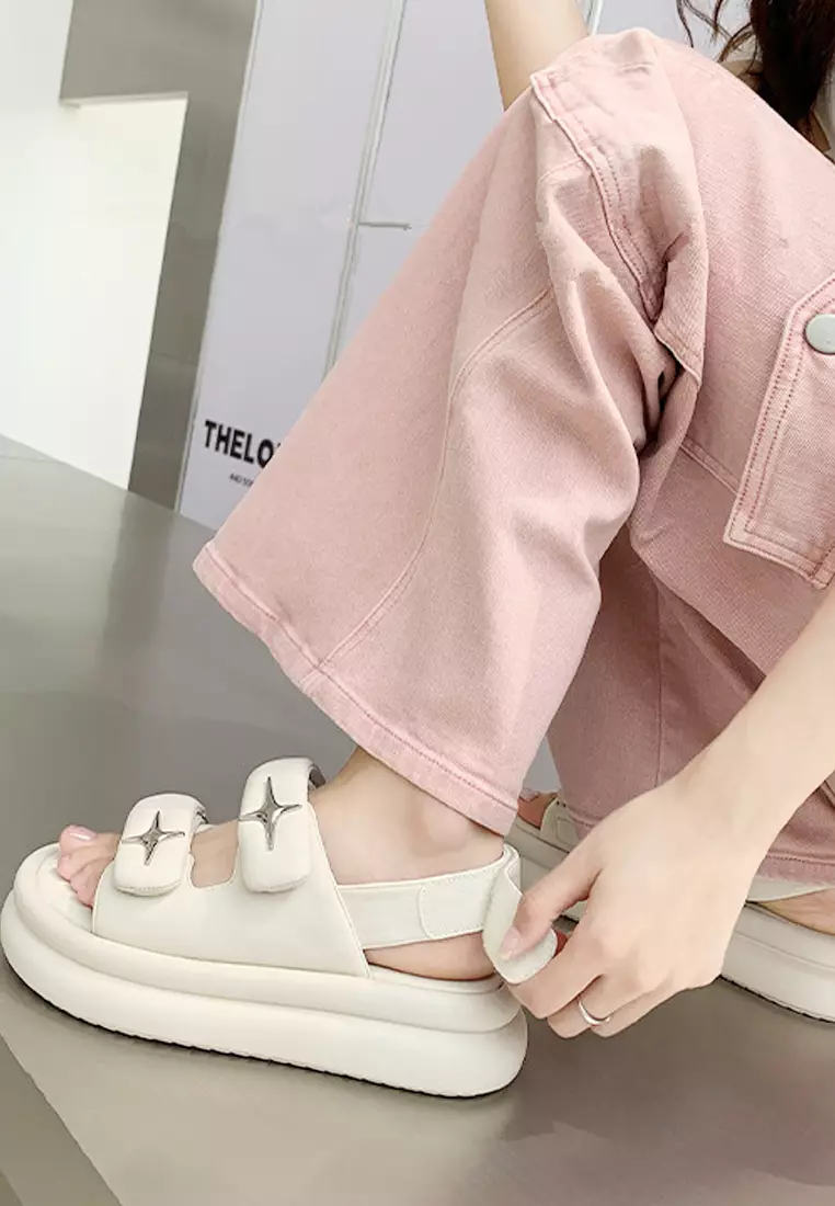 Velcro platform hot sale sandals