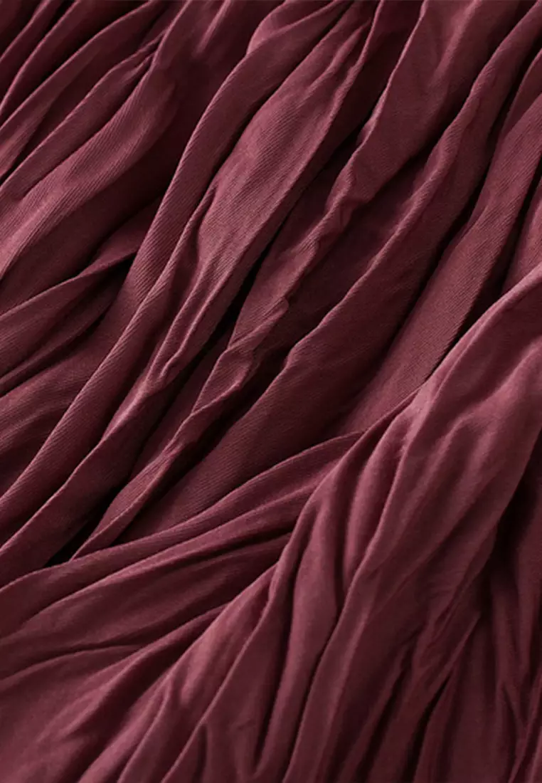 Pleated A-line Maxi Skirt AF8862