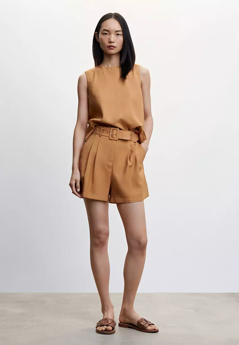 Mango discount belted shorts