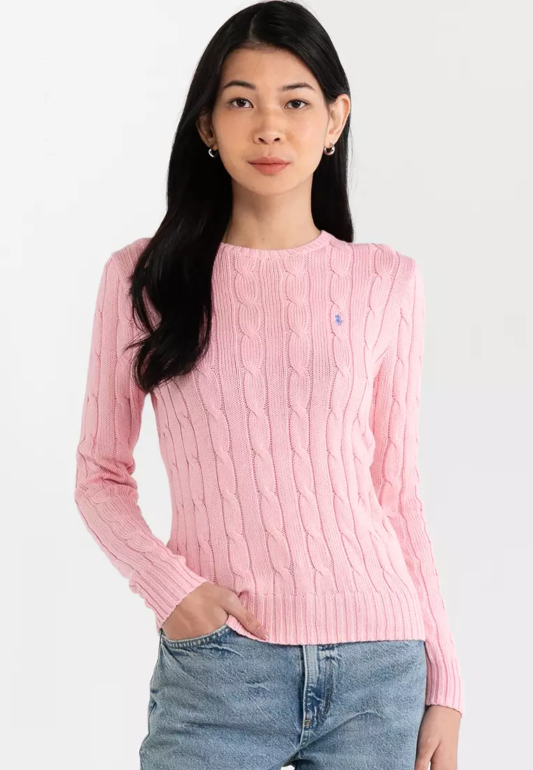 Cable Knit Sweater Polo Lauren Sweater Cable-Knit Cotton Crewneck