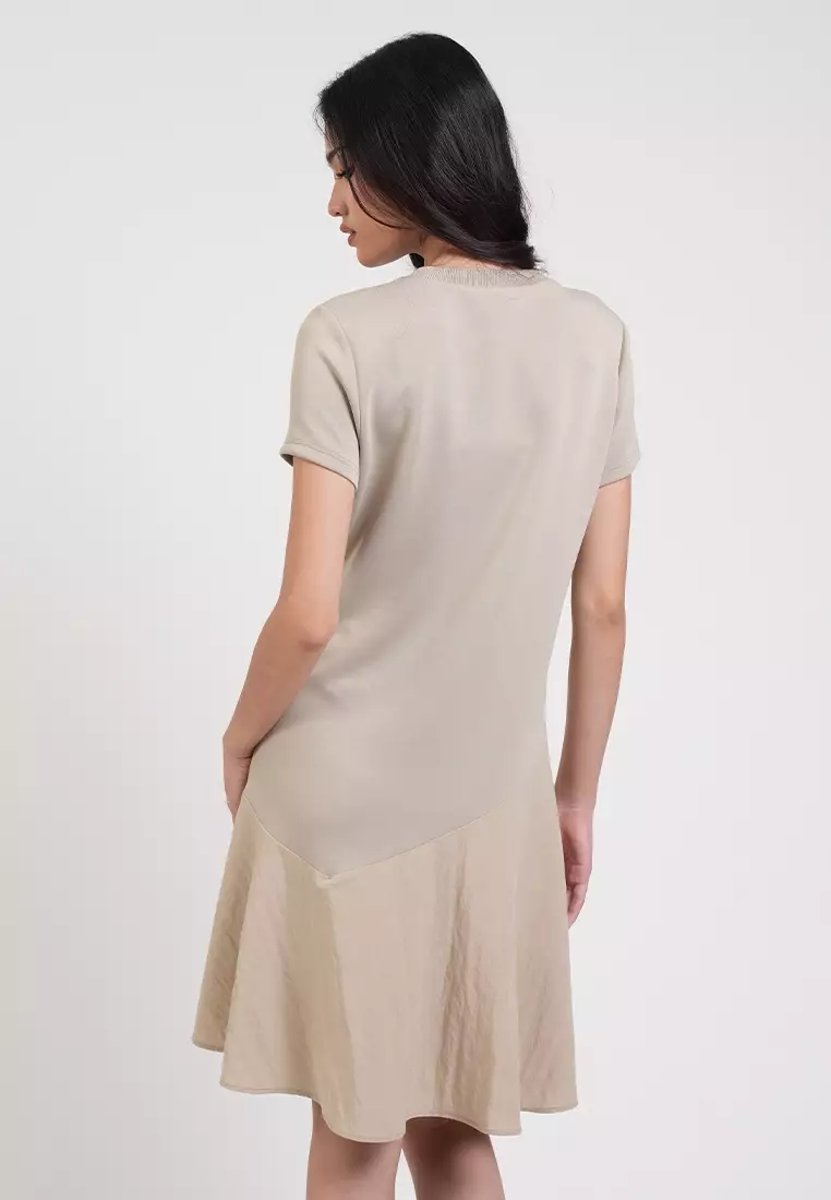 Crystal Modern Diagonal Seam A-Line Dress