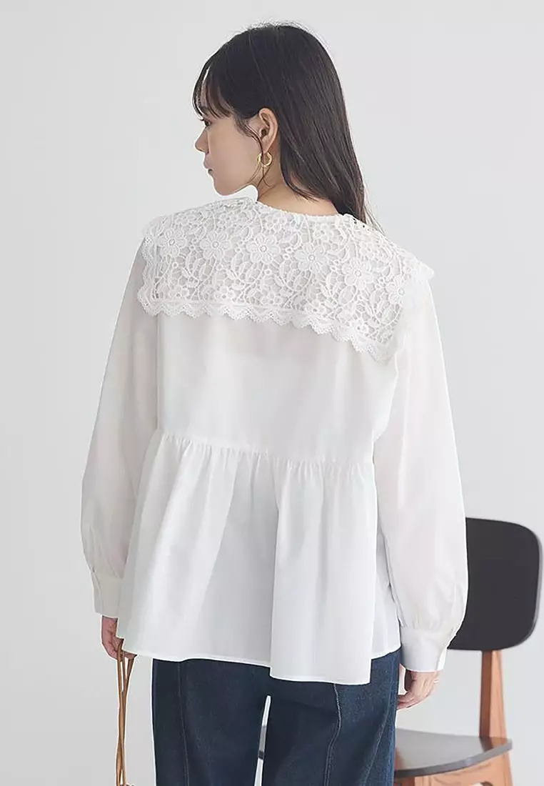 Earth Music & Ecology - Arisa Lace Collar Blouse