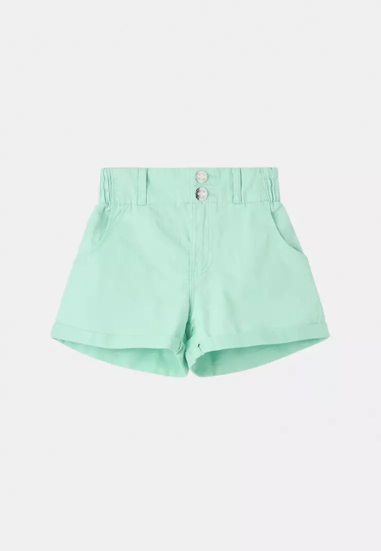 Paperbag Denim Shorts for Girls